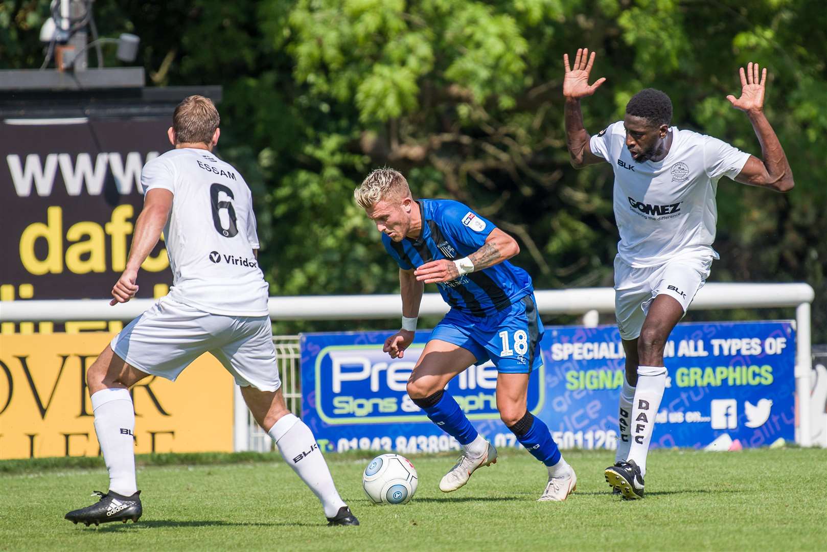 Liam Nash on the ball for Gillingham. Picture: Alan Langley