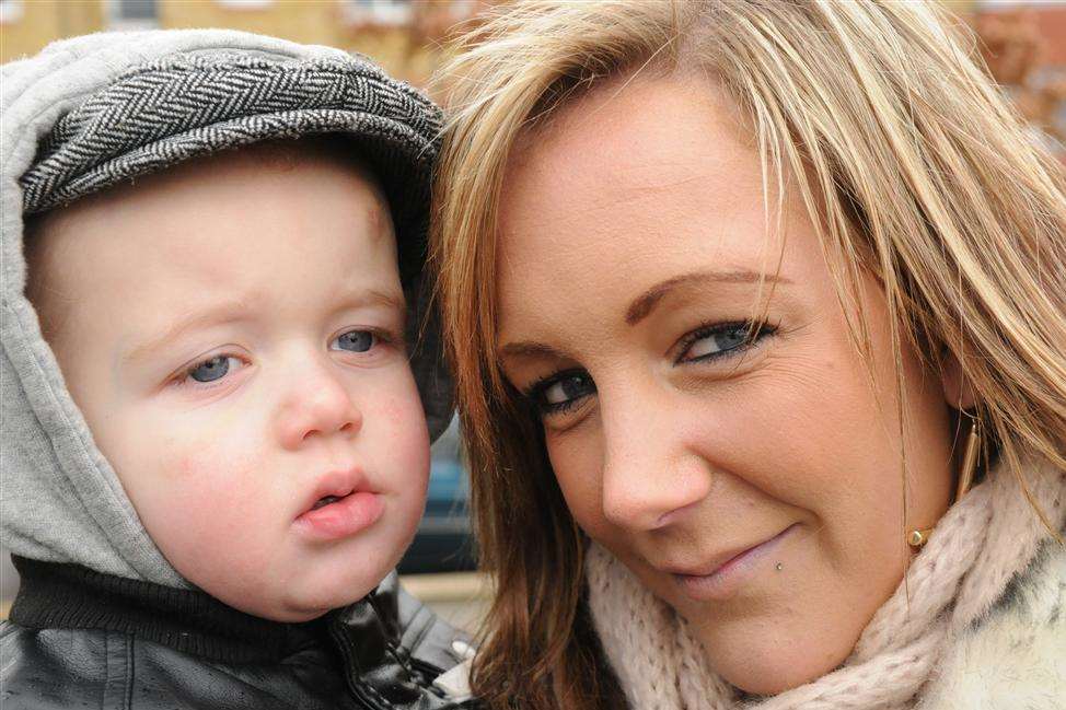 Kayleigh Duff with son Kai