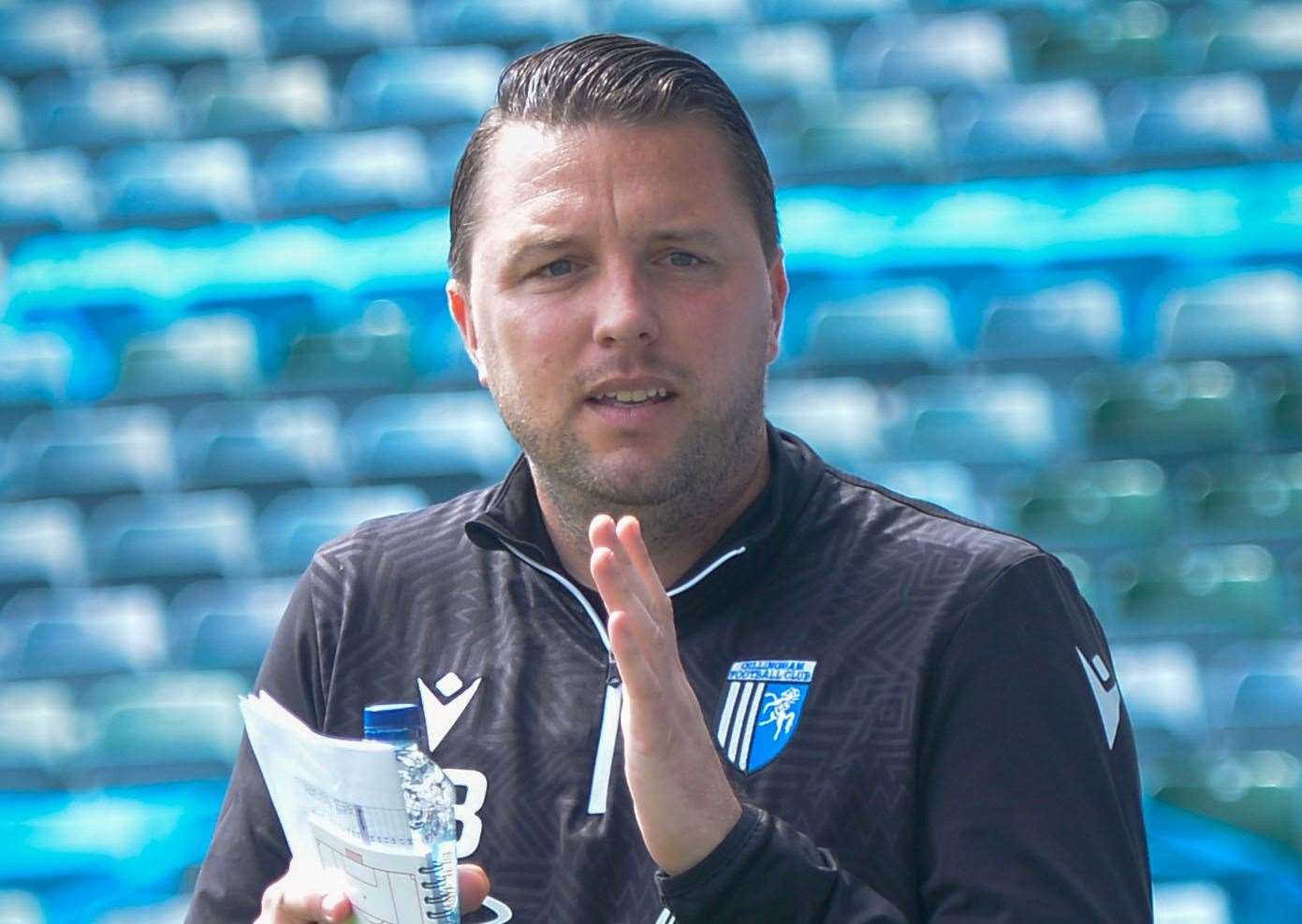 A pleasing day on the training ground for Gillingham manager Mark Bonner Picture: Stuart Watson