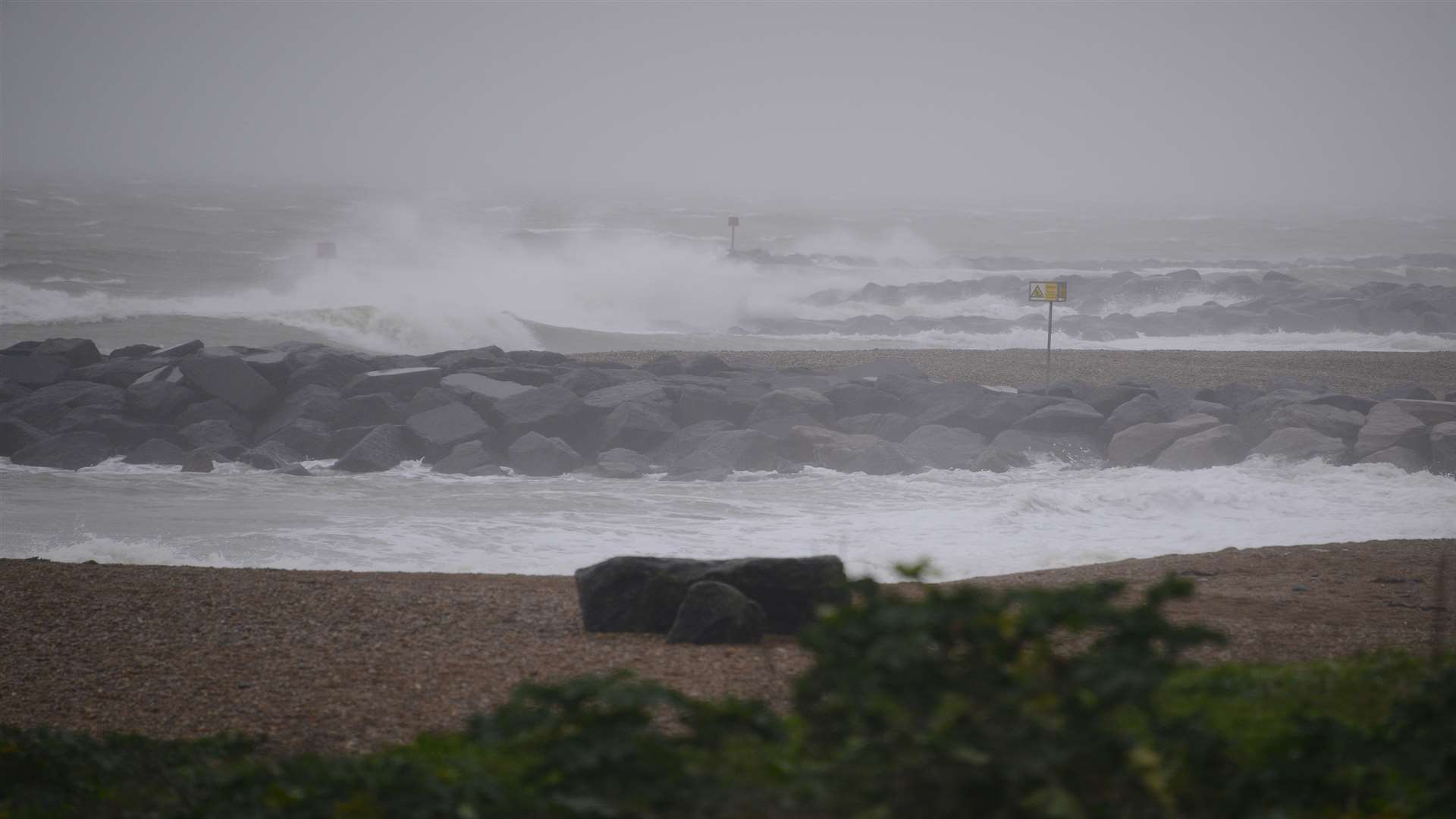 Choppy seas at Folkestone. Library image.