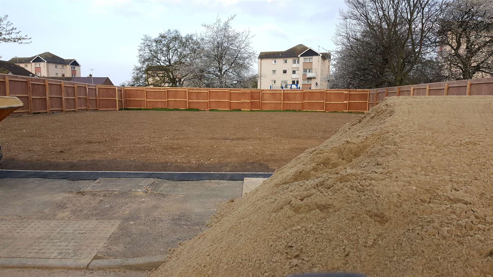 Hoardings have been put up around the site