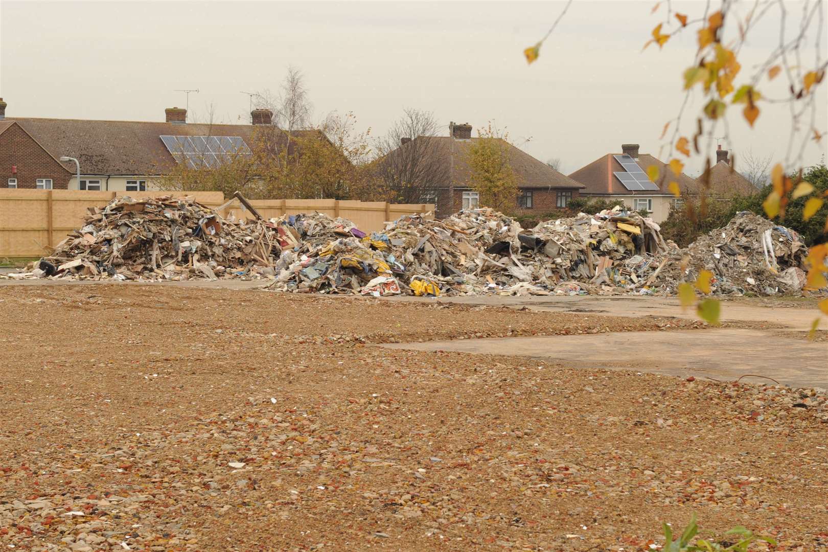 Rubbish inside the Battle of Britain pub site