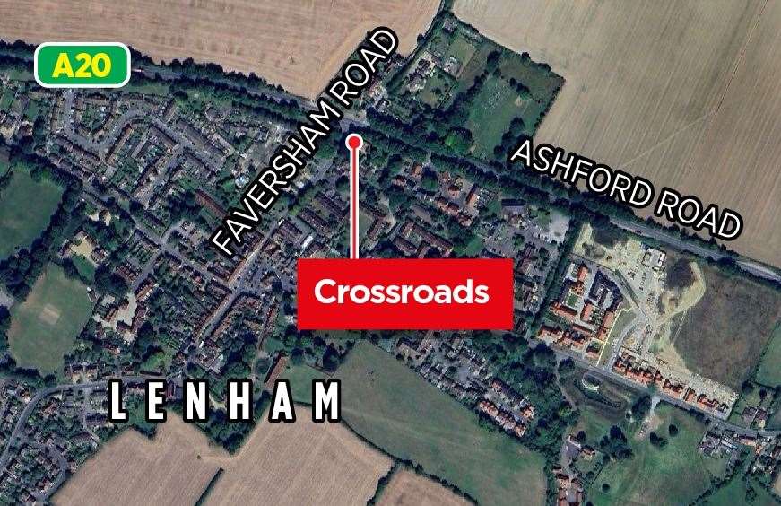 The accident happened at the junction of Faversham Road and Ashford Road in Lenham