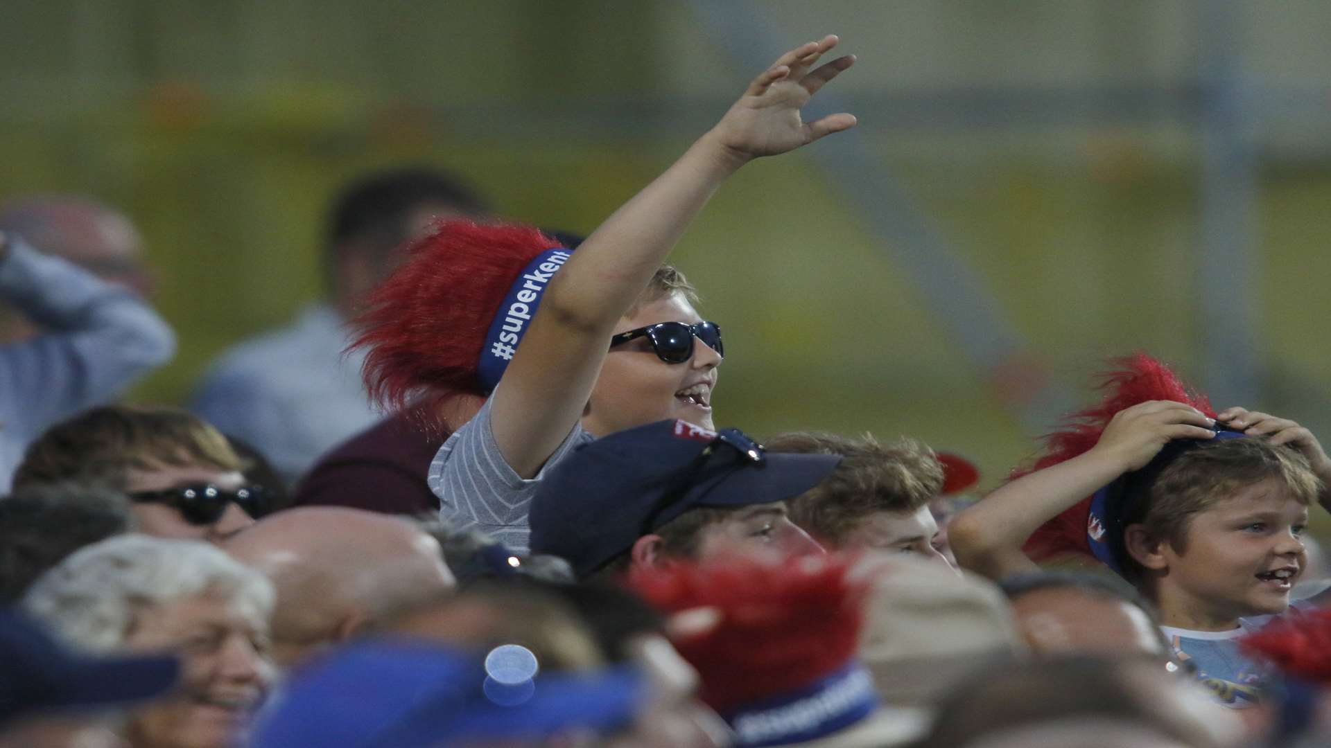 Supporters enjoy the atmosphere at The Spitfire Ground, St Lawrence Picture: Andy Jones