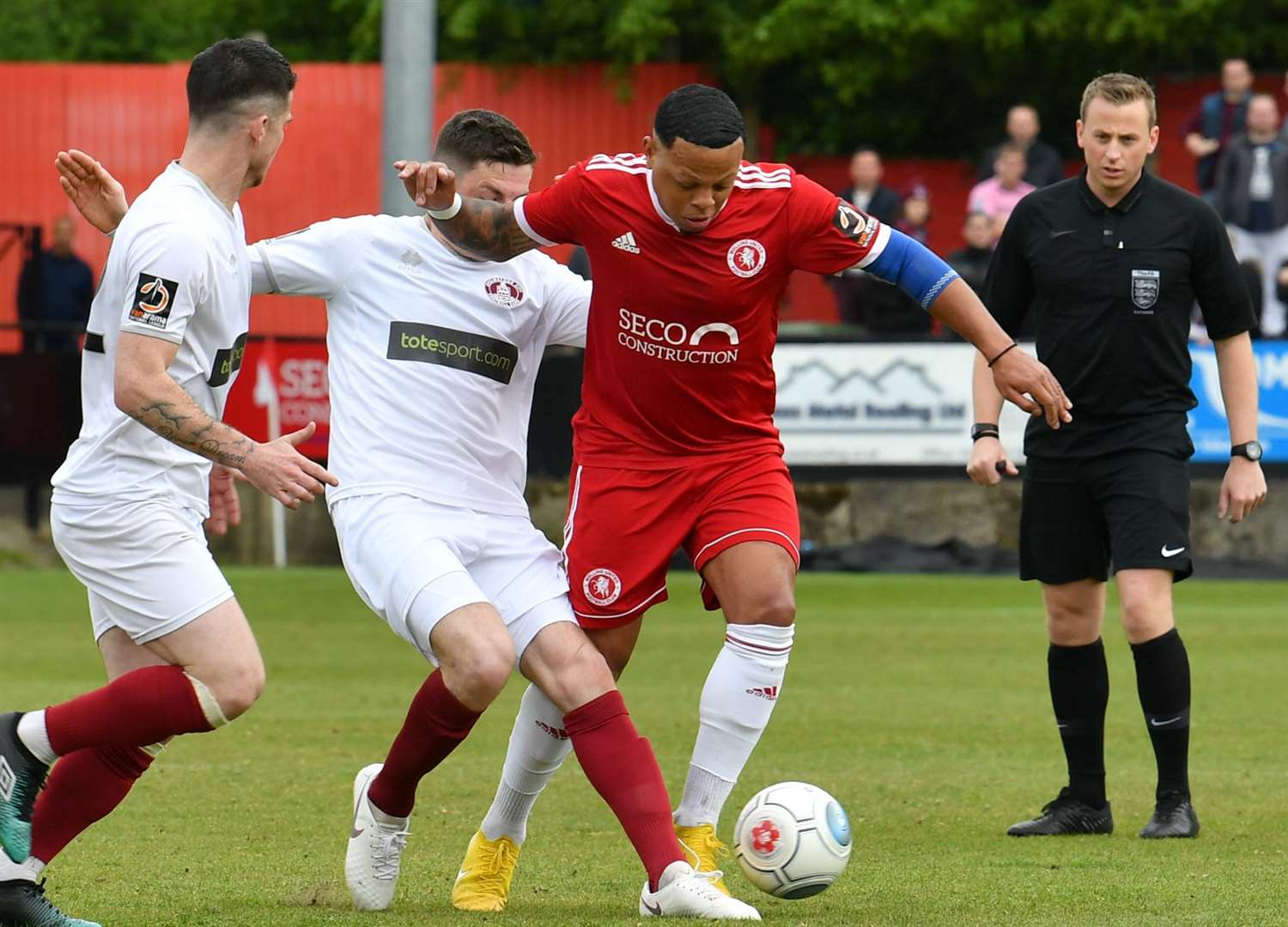 Gavin McCallum finds his path forward blocked by Chelmsford on Sunday. Picture: Keith Gillard (9719173)