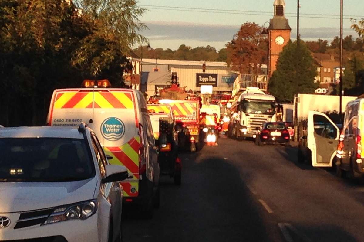 The nurst water main in Crayford. Picture by @DeejaayEl