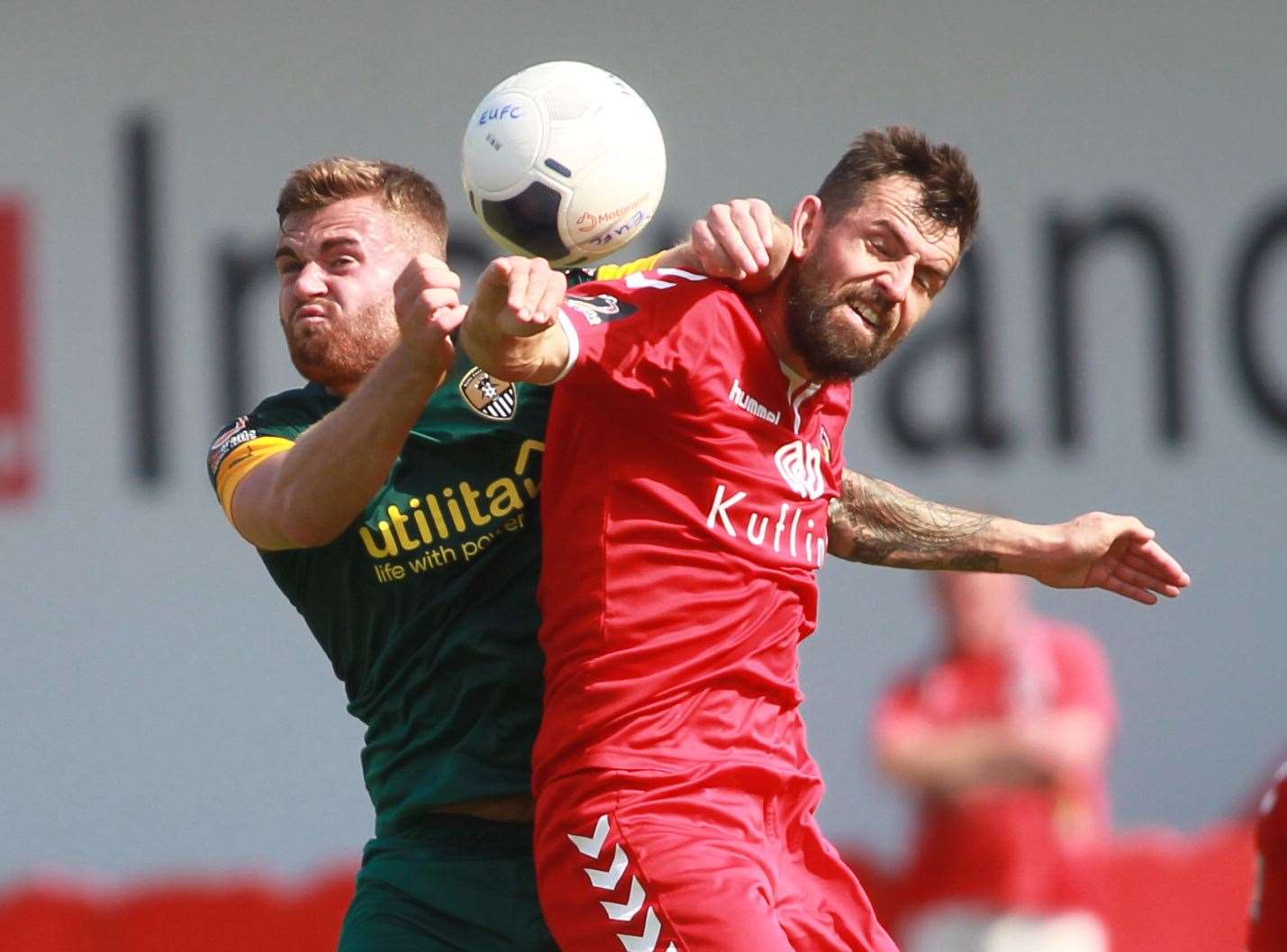 Alex Lawless up for a header Picture: John Westhrop