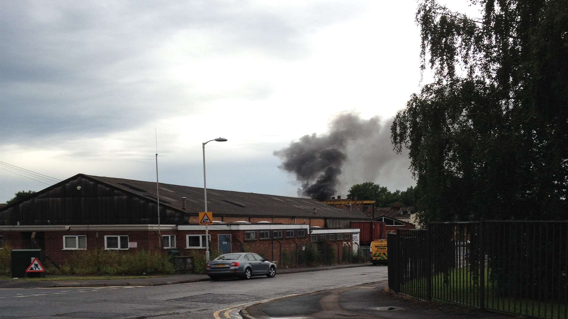 Smoke visible from the fire via Harvey Melia