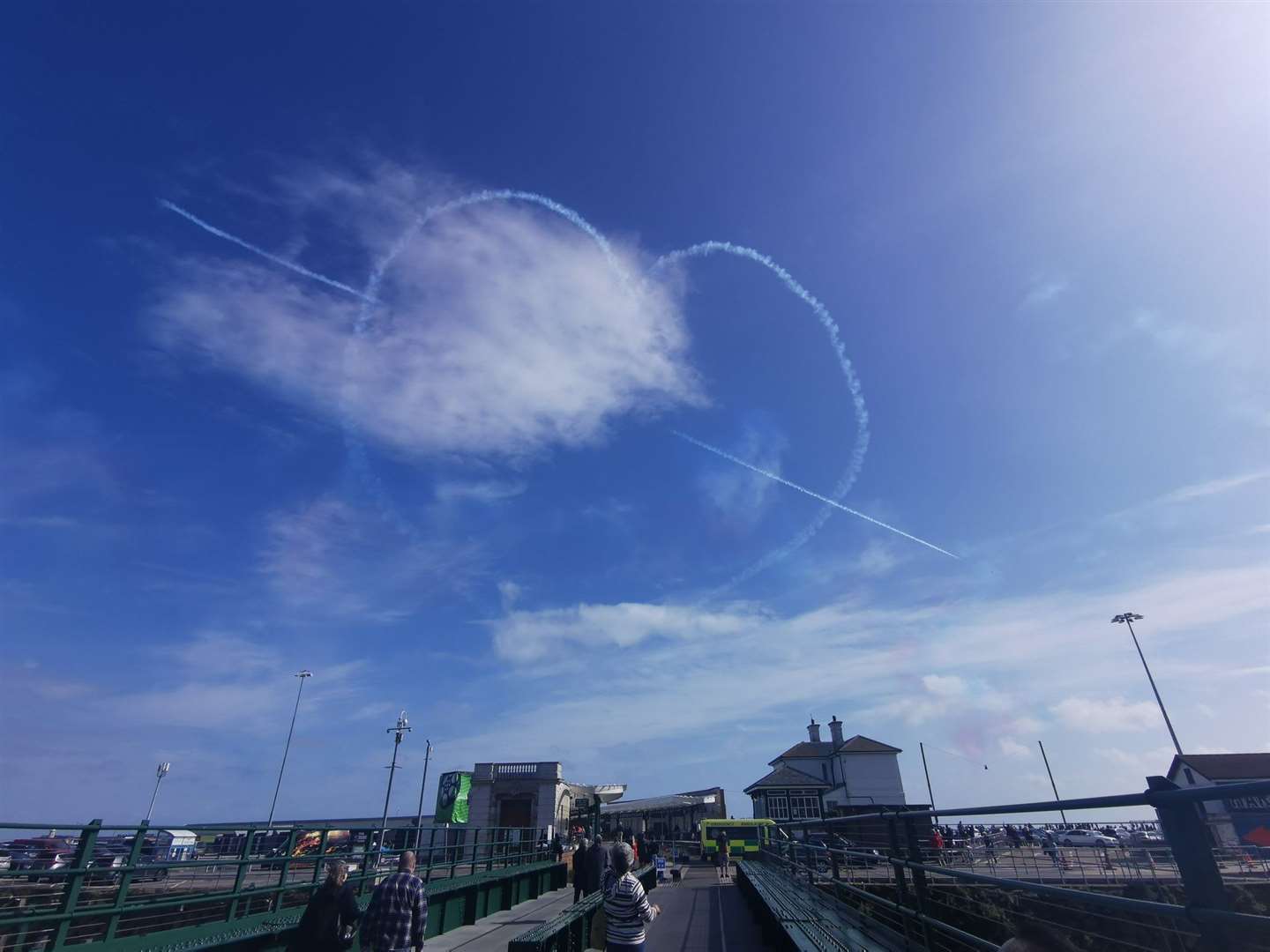 A heart in the sky over the harbour arm in Folkestone. Picture @knitted_Fish