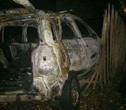 The burnt out car. Picture: Kent Police