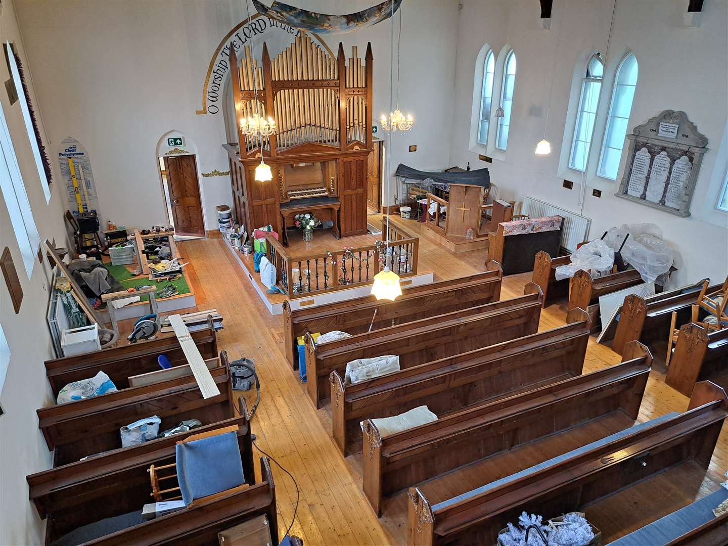 Inside the church