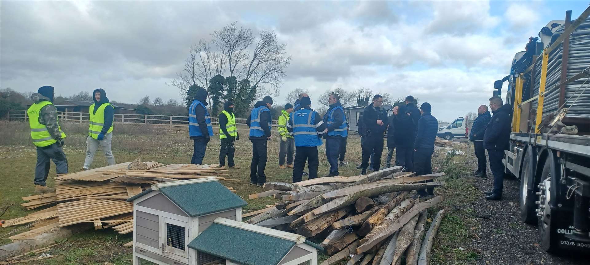 The families have been evicted from The Orchard traveller site in Rainham