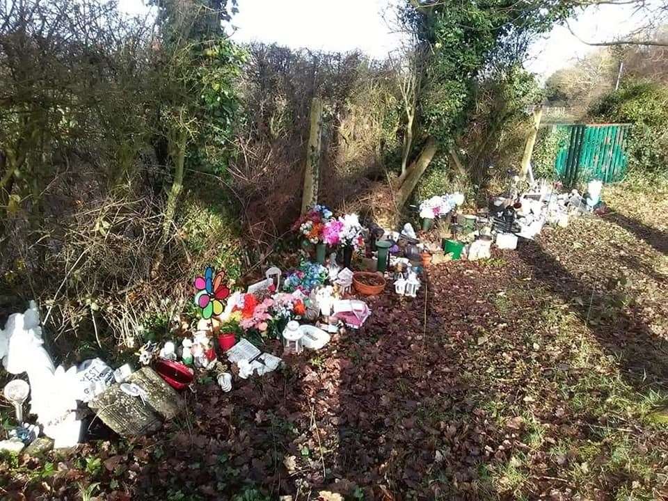 Charlotte Day is angry items have been removed from graves at St Peter's Church, Bredhurst. Picture: Charlotte Day