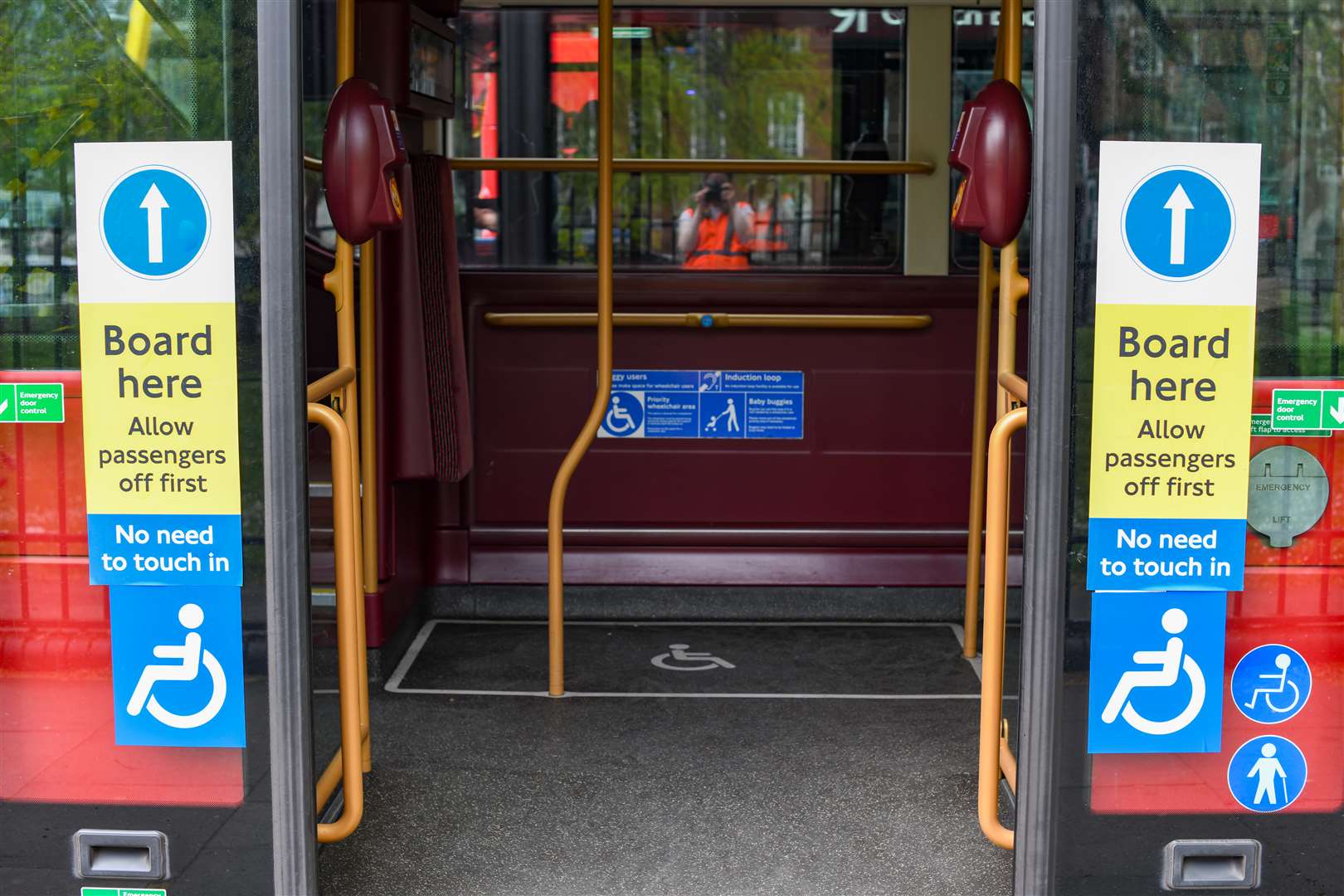 Middle-door only entry will be introduced on London’s buses from Monday (Transport for London/PA)