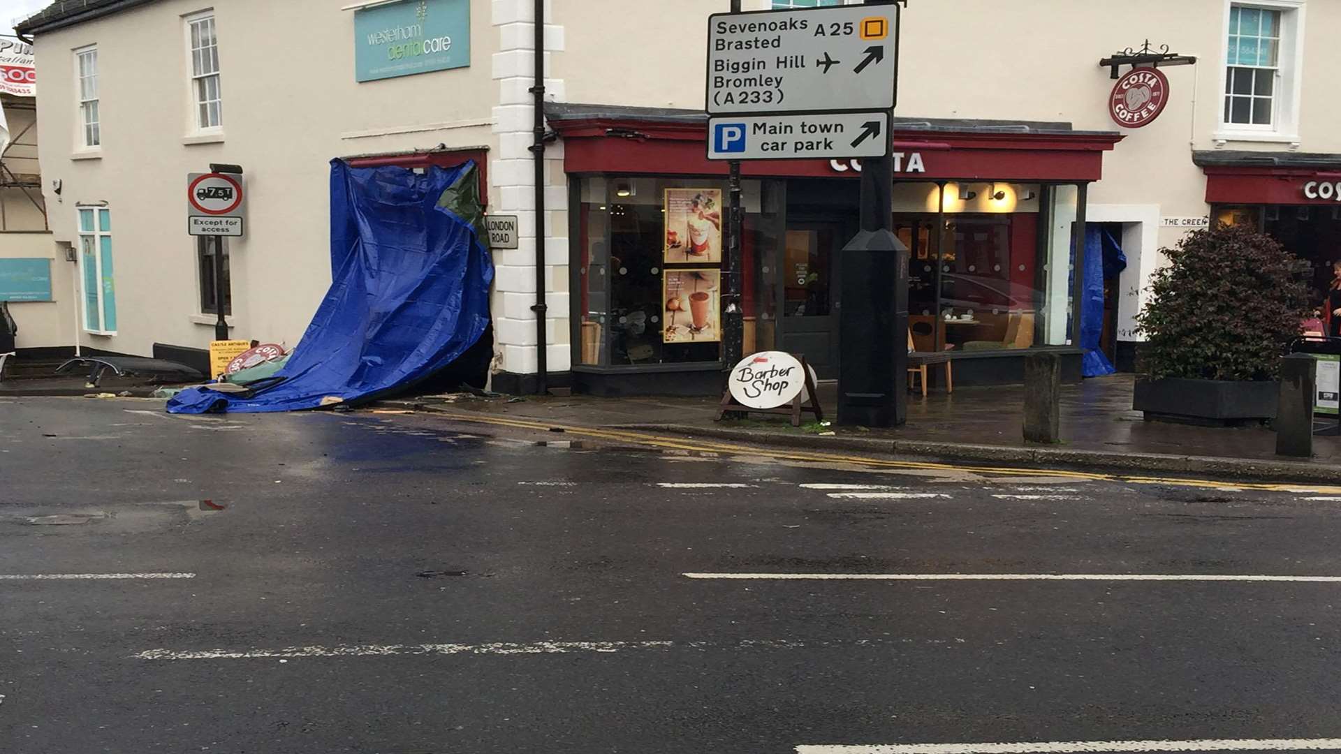 The crash scene in Westerham