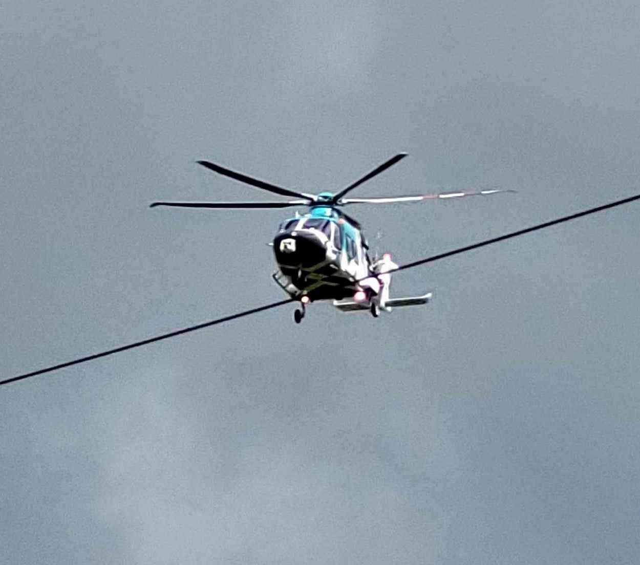 An air ambulance landed at Gore Court Cricket Club in Sittingbourne. Picture: Rachel Mendham