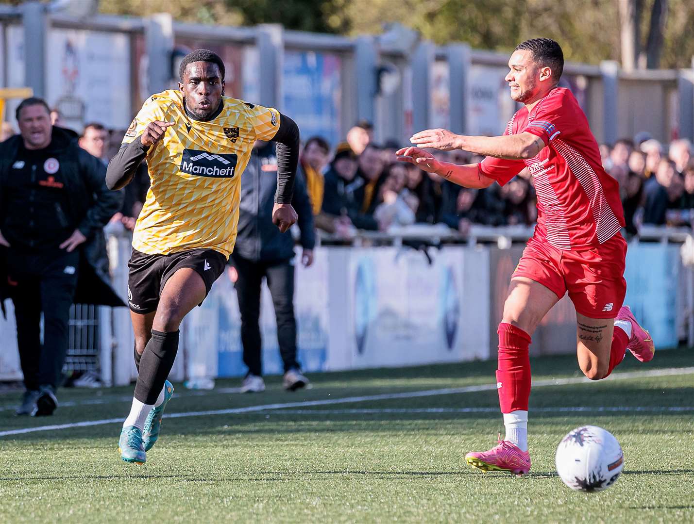 On-loan Watford striker Michael Adu-Poku has already settled in nicely at the Gallagher Stadium Picture: Helen Cooper