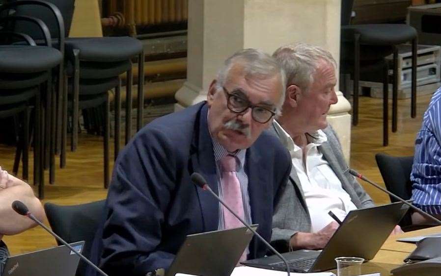 Cllr Adrian Gulvin speaking in favour of the proposals for a Costa Coffee Drive-Thru on the Medway City Estate at the Planning Committee meeting on June 5.