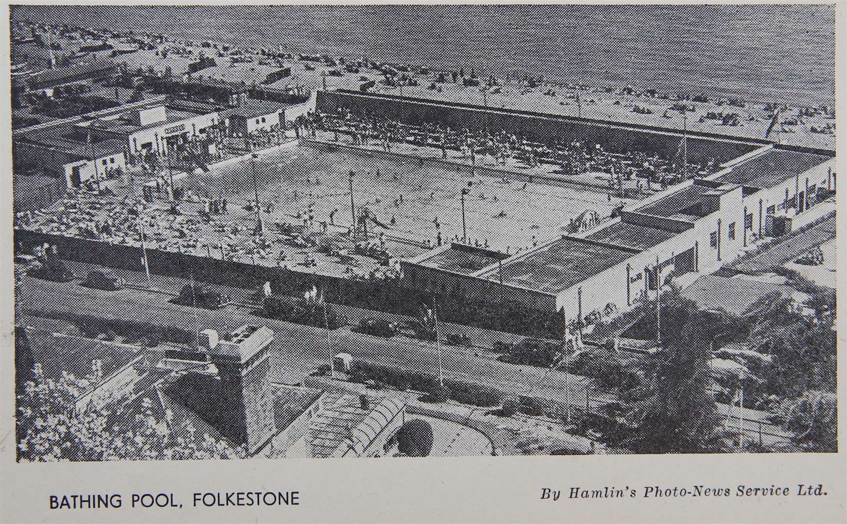 The bathing pool in Folkestone, a postcard from Shaun Allon's collection