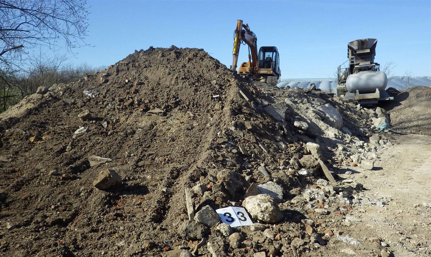 About 135 lorry-loads of soil and builders’ waste were dumped and treated at Thirwell Farm. Picture: Environment Agency