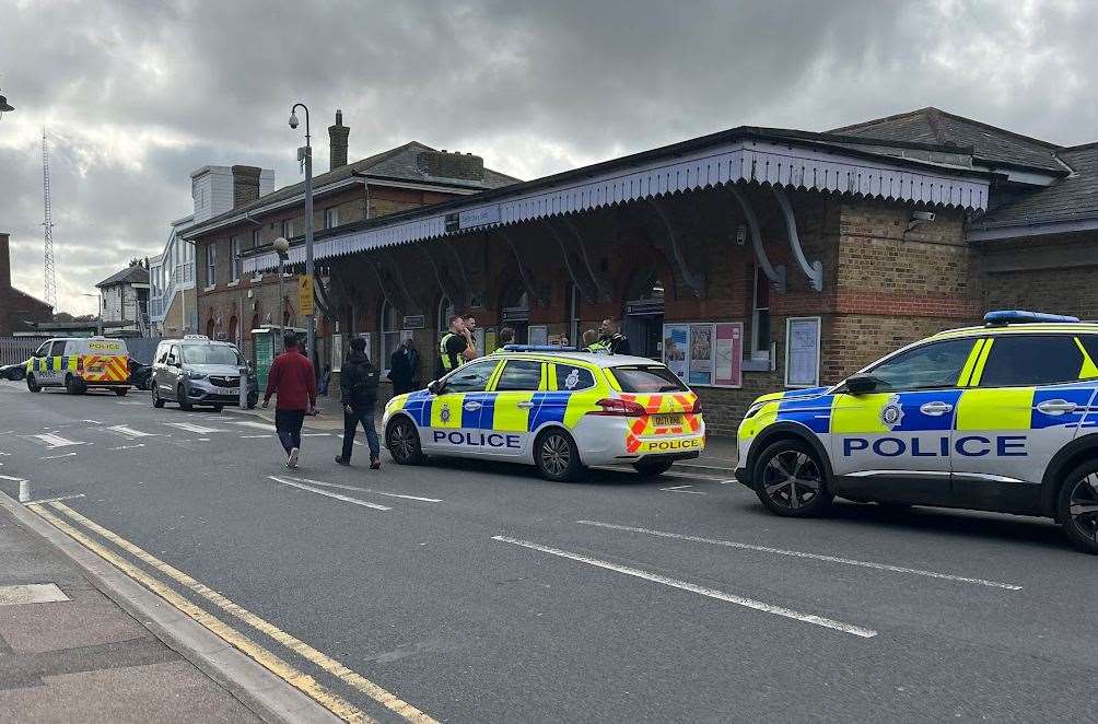 Police were at Canterbury East station this morning for a "fare evasion" incident