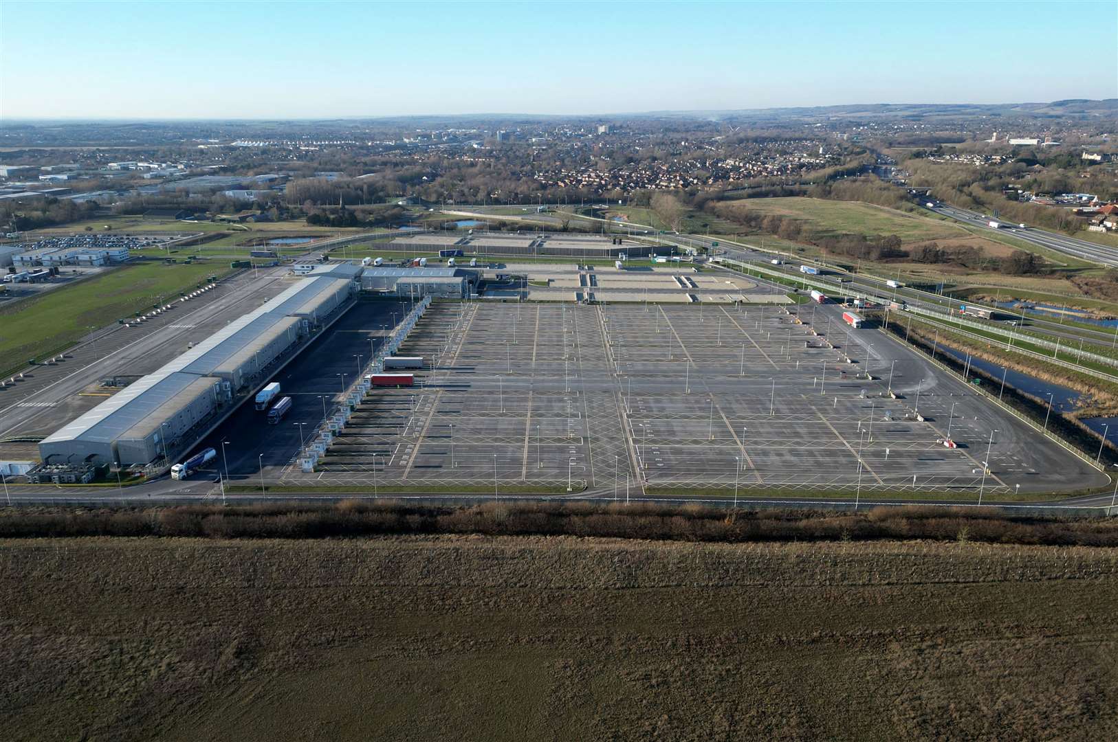 A low number of lorries are expected to be diverted, initially at least, to the Sevington facility. Picture: Barry Goodwin