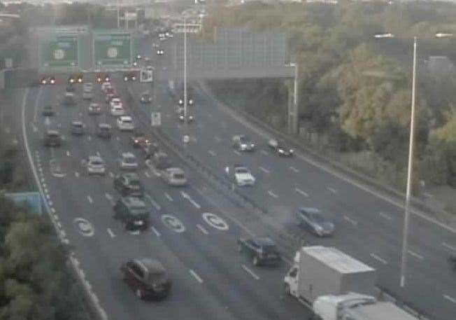 Queues building at the Dartford Crossing after a crash in one of the tunnels. Picture: National Highways