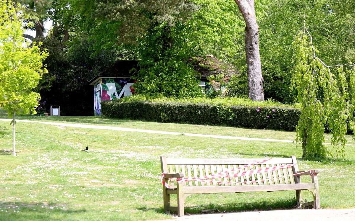 Dunorlan Park was sealed off while emergency services were at the scene on Thursday. Picture: UK News in Pictures