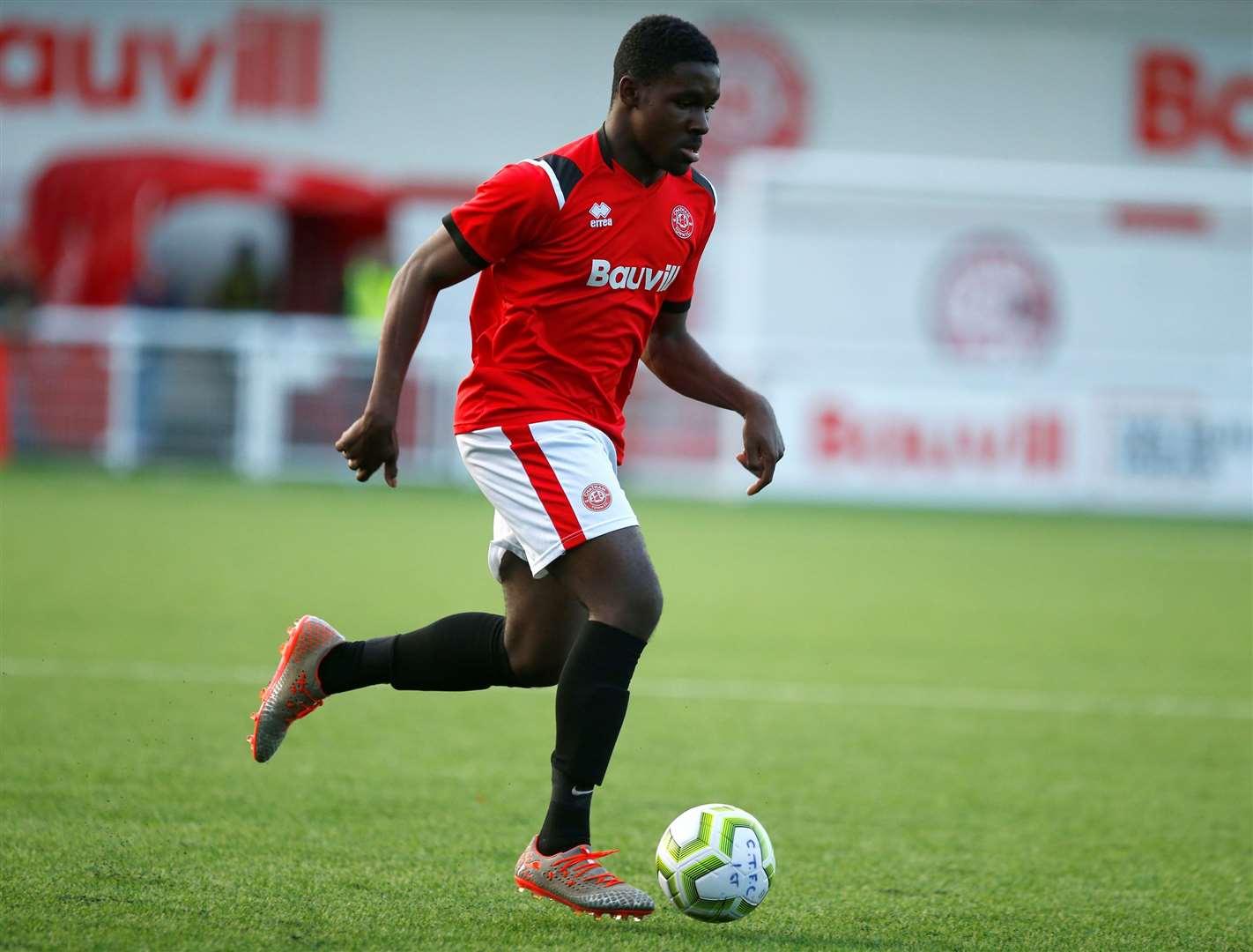 Ike Orji left Chatham for Gillingham but was released at the end of last season Picture: Andy Jones.