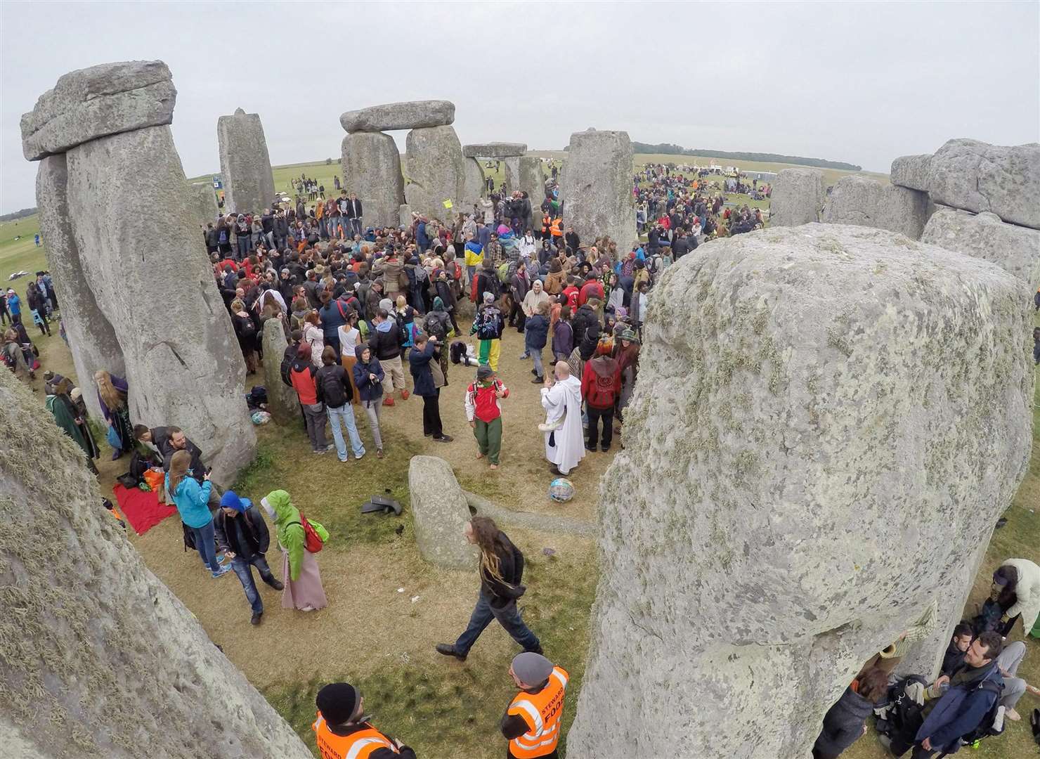 Thousands of pagans and druids gather at Stonehenge to celebrate the summer solstice. Picture: Alastair Johnstone