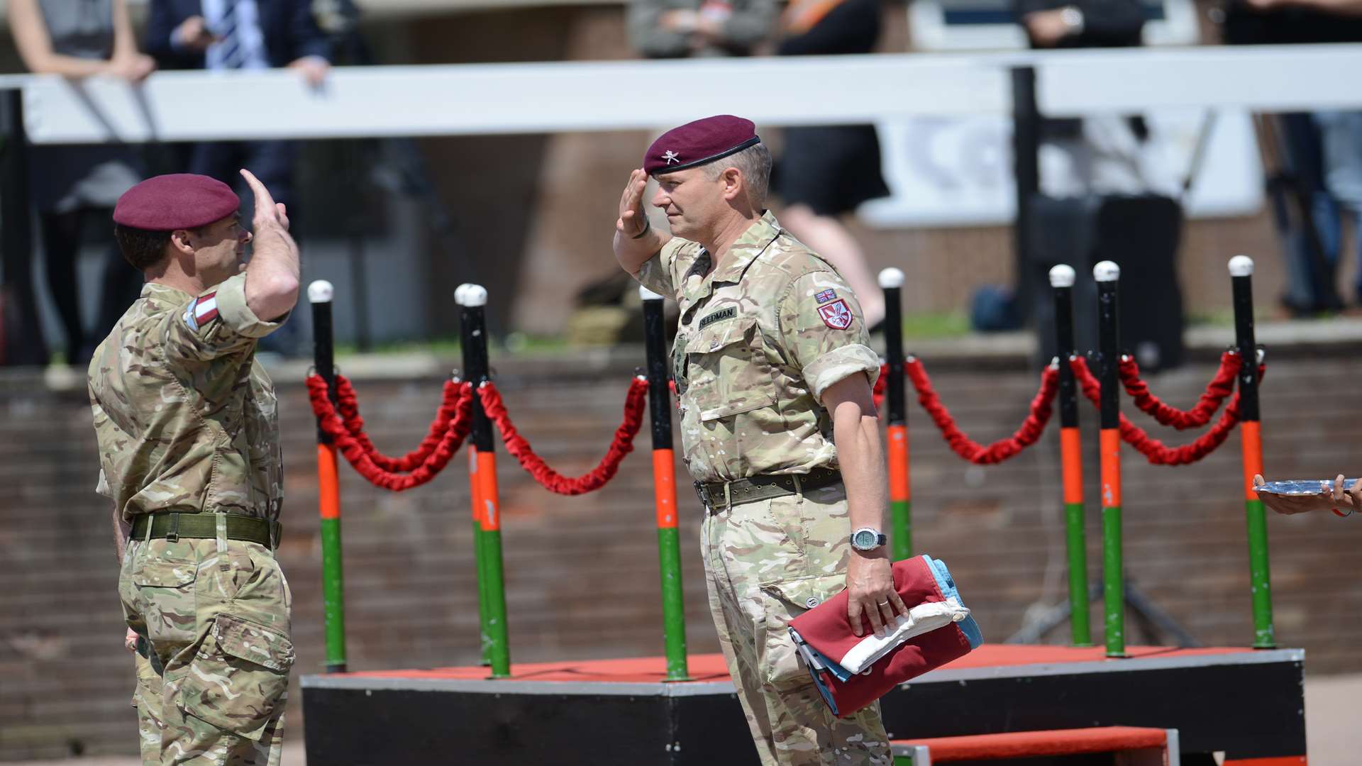 Brigadier Nick Borton of 16 Air Assault Brigade with Lt Col Marcus Reedman, commanding officer of 2RGR. Picture: Gary Browne