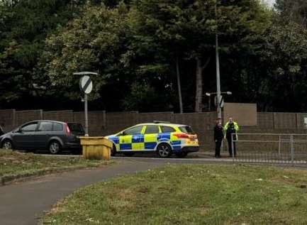 Two-car crash closed Key Street roundabout. Picture: Twitter