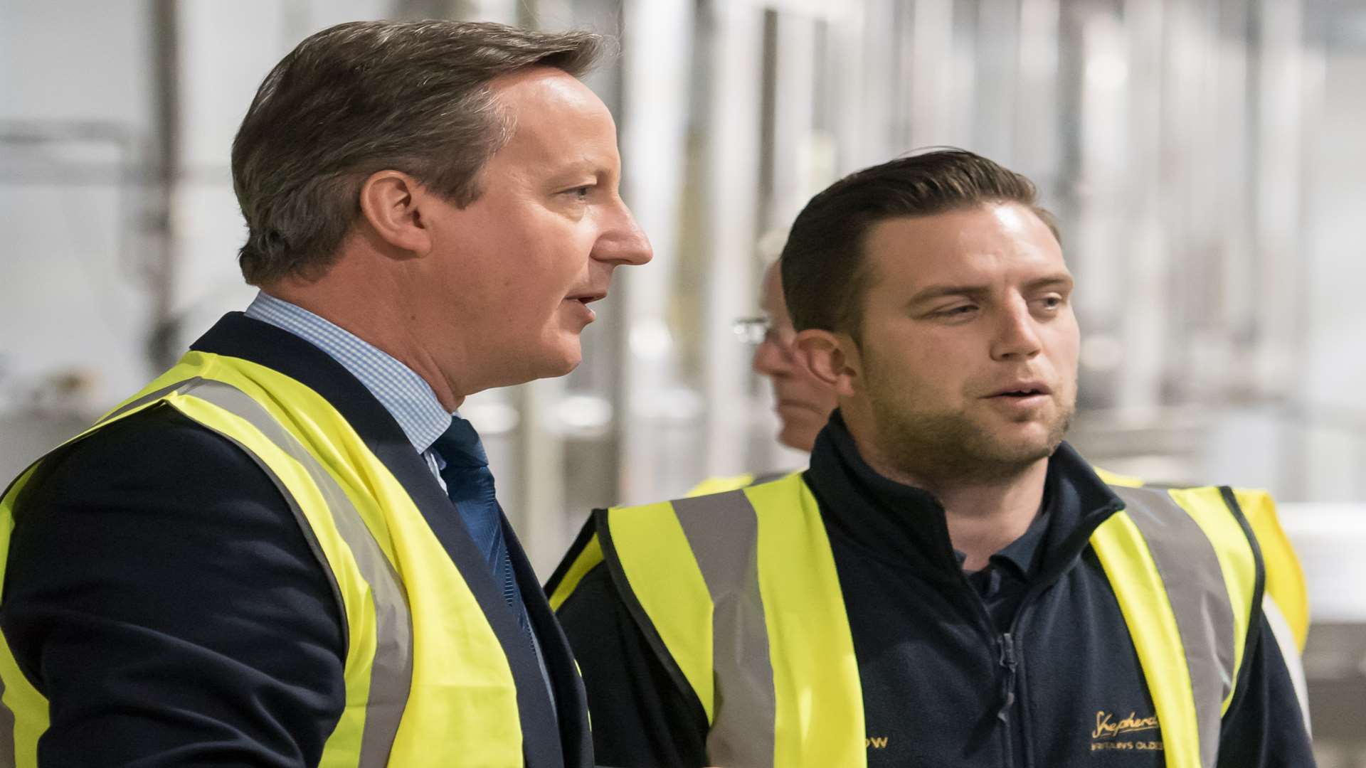 Prime Minister David Cameron visits the Shepherd Neame Brewery in Faversham.