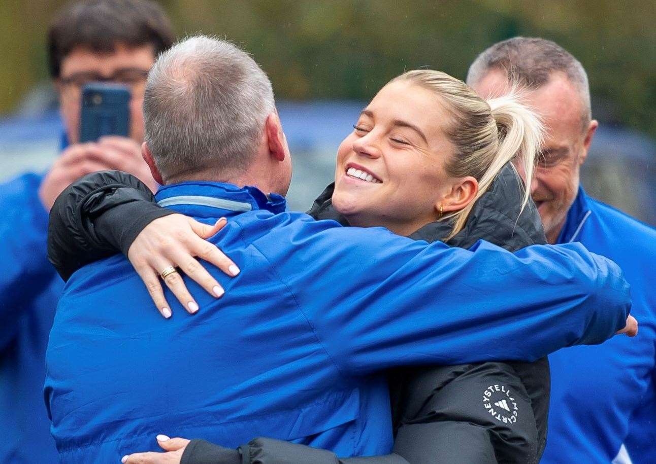 The Arsenal and England star Alessia Russo recently returned to Bearsted FC for an emotional reunion with her former coach, Colin Whitfield. Picture: Ian Scammell