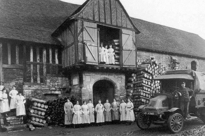 The Archbishop's Stables - now the Tyrwhitt-Drake Carriage Museum - during the First World War