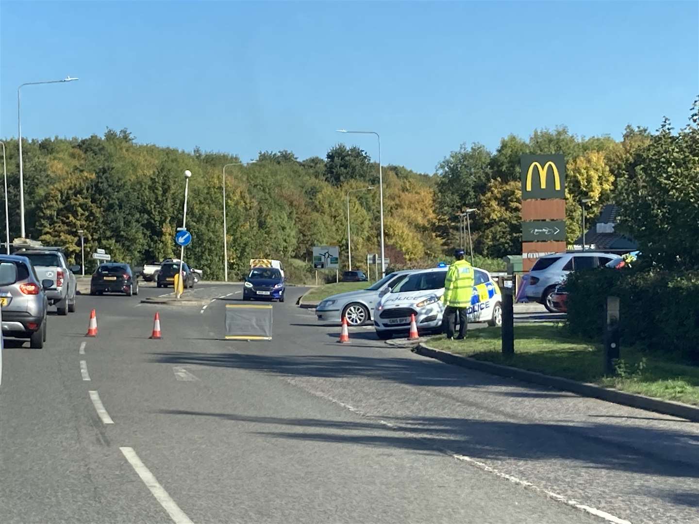 The road was partially blocked following the crash