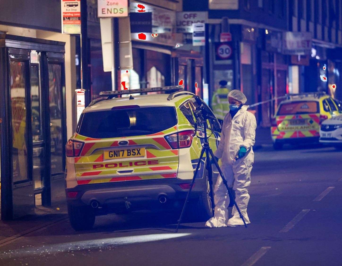 A forensic investigation was conducted in Pudding Lane, Maidstone