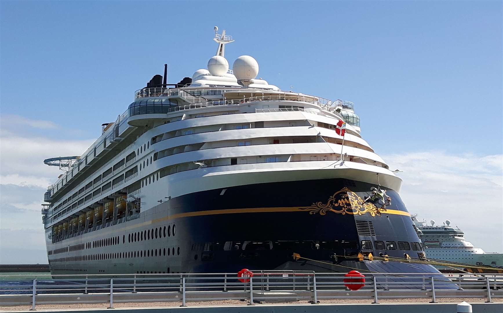 The 2700 capacity Disney Magic ship at Marina Pier in Dover