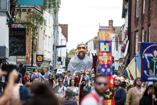 Canterbury's Medieval Pageant through the streets of the city Picture: Matt Wilson