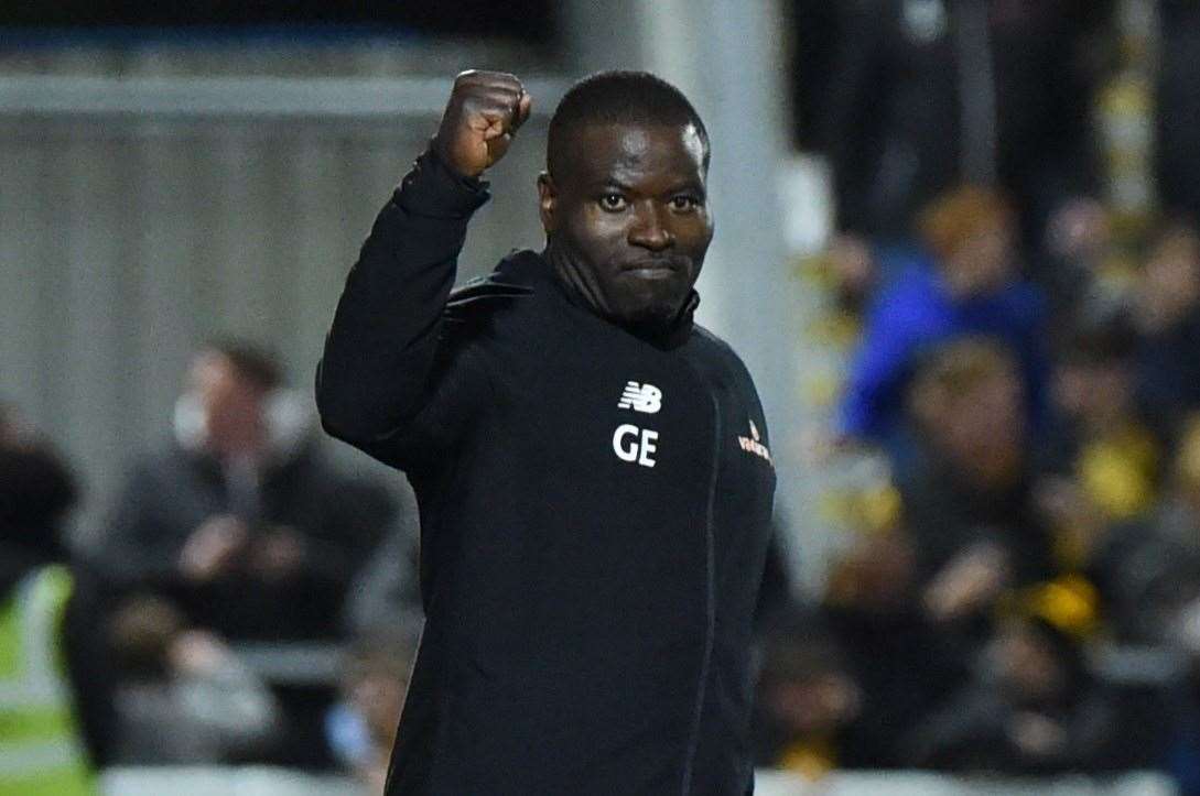 Maidstone United manager George Elokobi. Picture: Steve Terrell