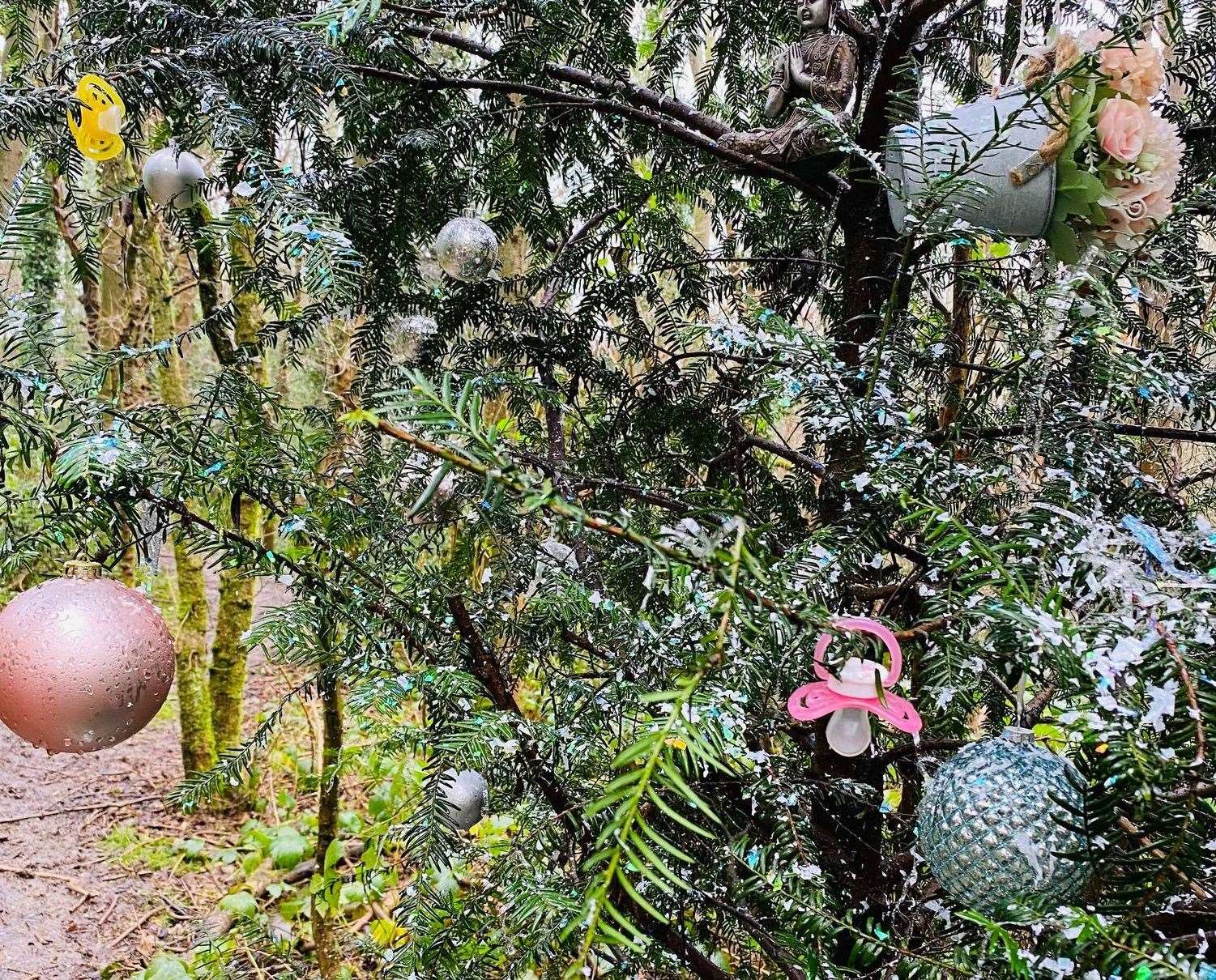 Michael and Harry Dodsworth have created a 'dummy tree' in Walderslade Woods, Chatham. Picture: Gemma Dodsworth