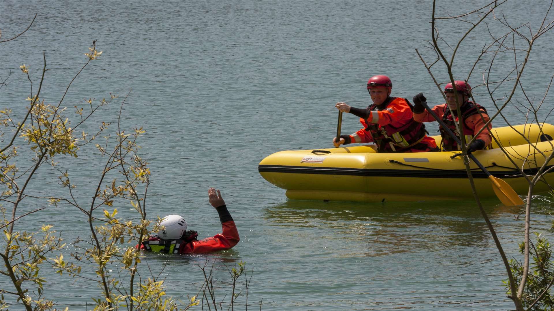 Kent Fire and Rescue service demonstrated how they would rescue a member of the public from mud and water