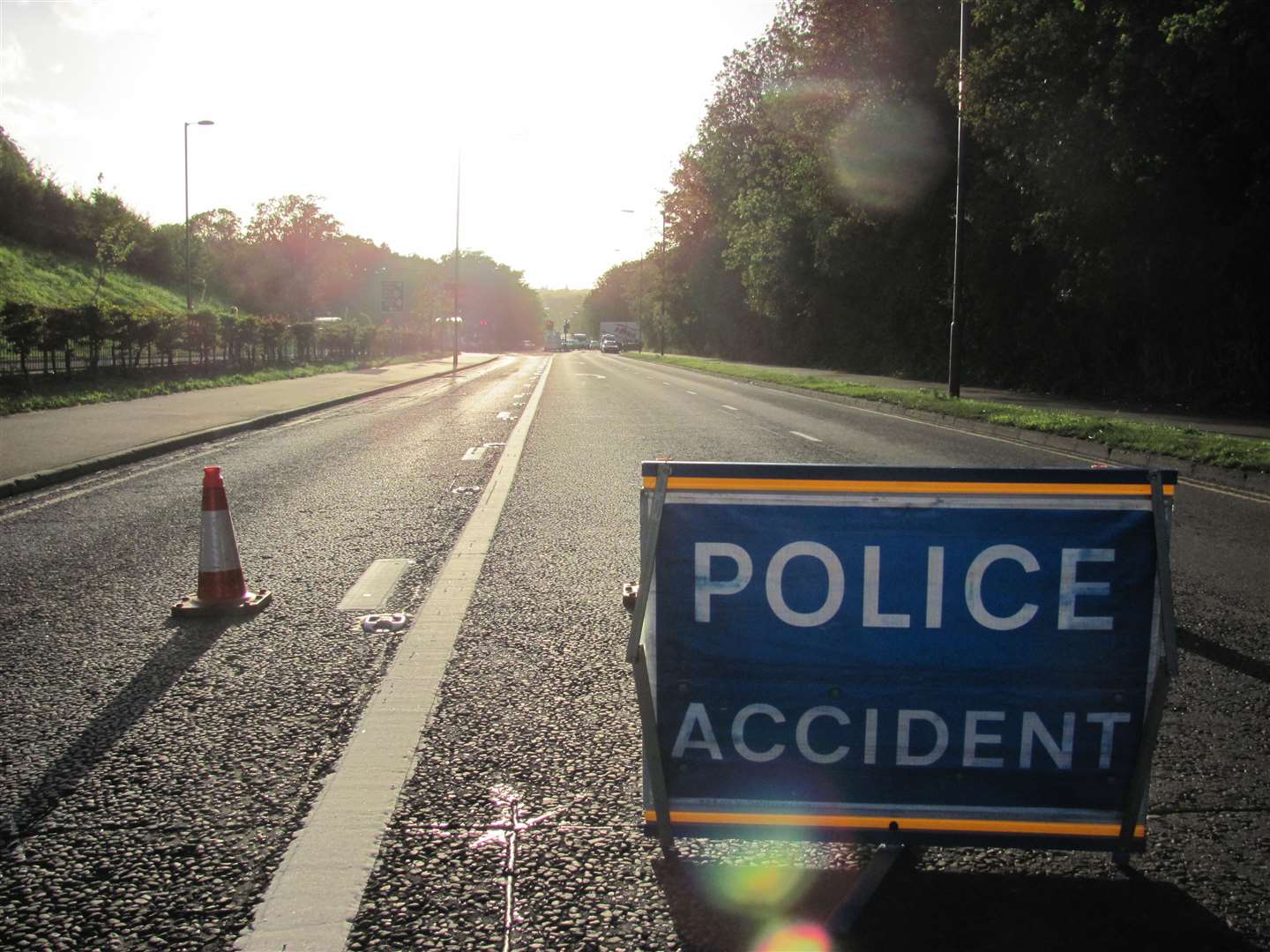 The road has been closed by police after an accident involving a bin lorry. Stock image