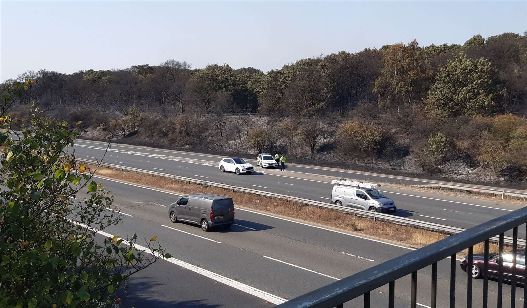 The scorched earth off the A2 near the Old Bexley Lane slip-road. Picture: Sean Delaney