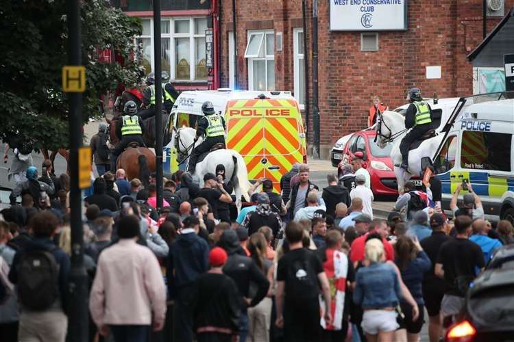 Violent scenes in Sunderland on Friday resulted in four officers being injured. Picture: Scott Heppell/PA