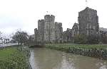 The River Stour running at a high level through Canterbury on Sunday. Picture: CHRIS DAVEY