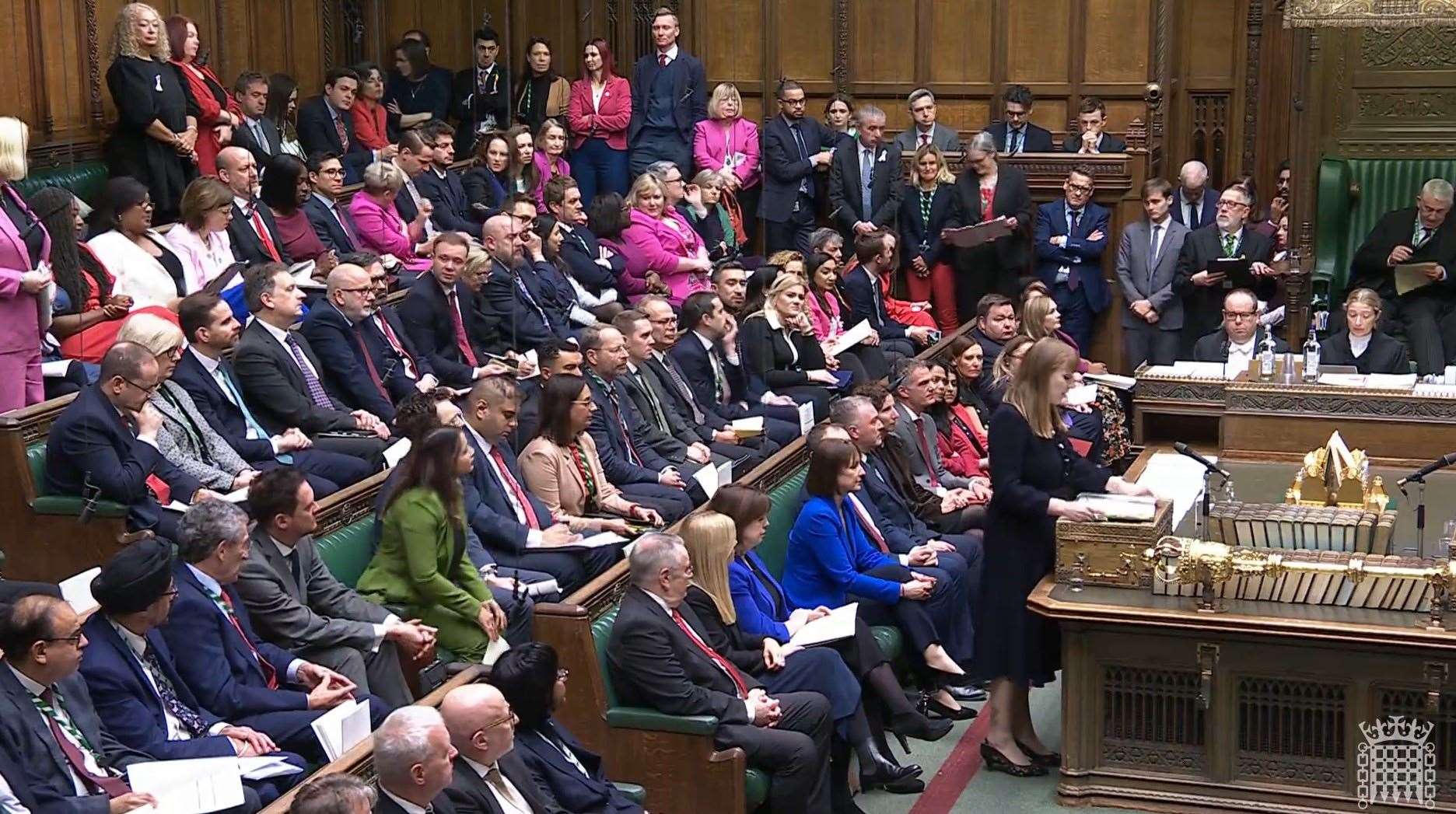 Screen grab of Deputy Prime Minister Angela Rayner speaking during Prime Minister’s Questions in the House of Commons, London (House of Commons/UK Parliament)