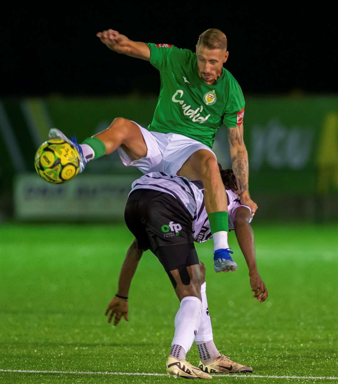 Ashford midfielder Lee Martin in action against Margate. Picture: Ian Scammell