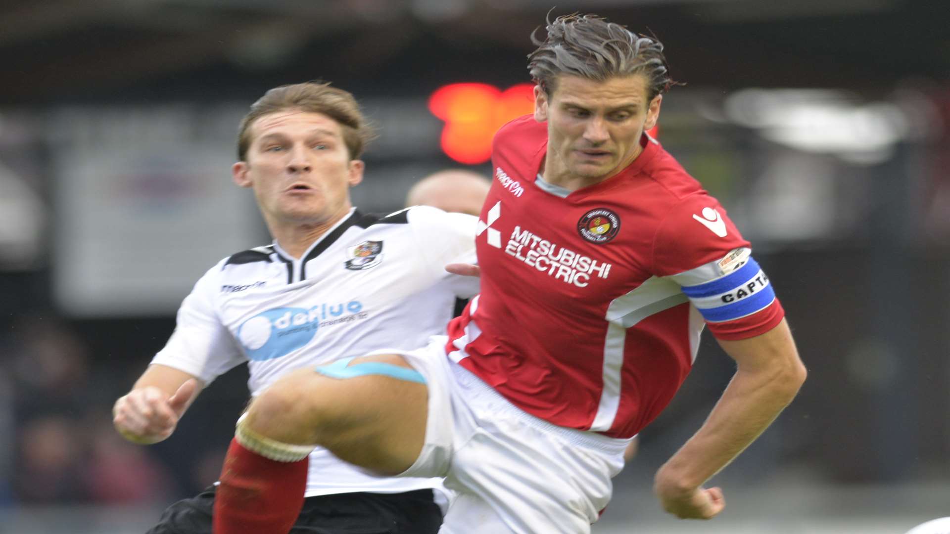 Tom Bonner playing for Ebbsfleet against Dartford last season Picture: Ruth Cuerden