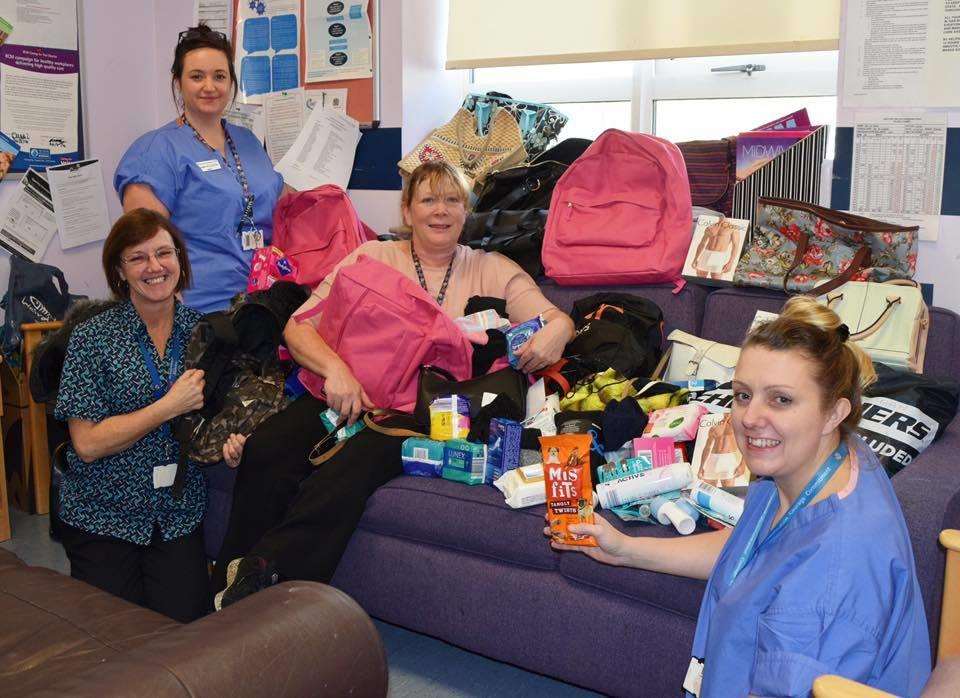 Maternity staff at Darent Valley Hospital, from left to right: Belinda Pitts, Jaynie Hollister, Lesley Wright and Vicky Butler. Picture: Darent Valley Hospital. Contact: Facebook. (5017092)